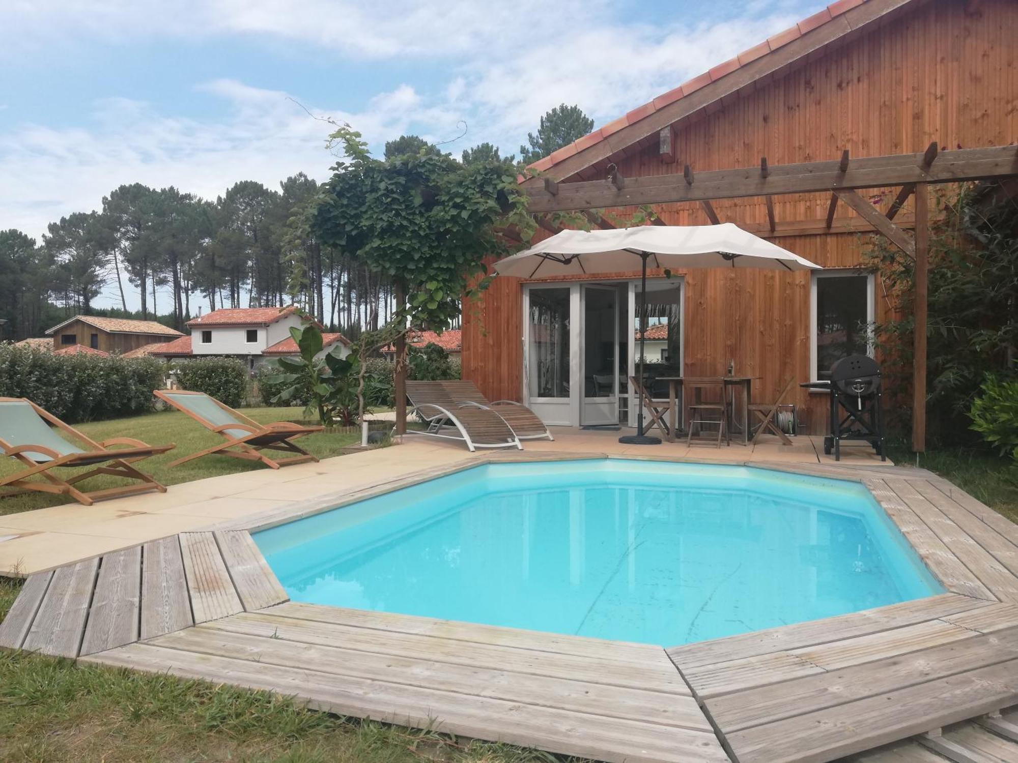 Maison Moderne Proche Lac Et Plage Leon Bagian luar foto